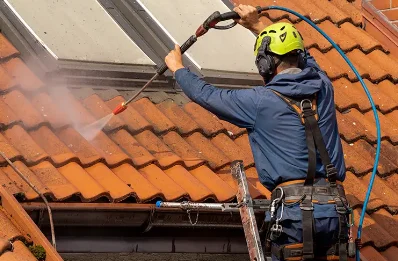 Démoussage et hydrofuge de toiture au Mesge